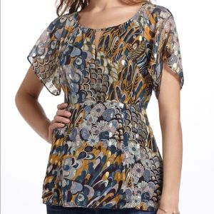 NWOT Anthro HD Paris Peacock Prisma Kimono Blouse